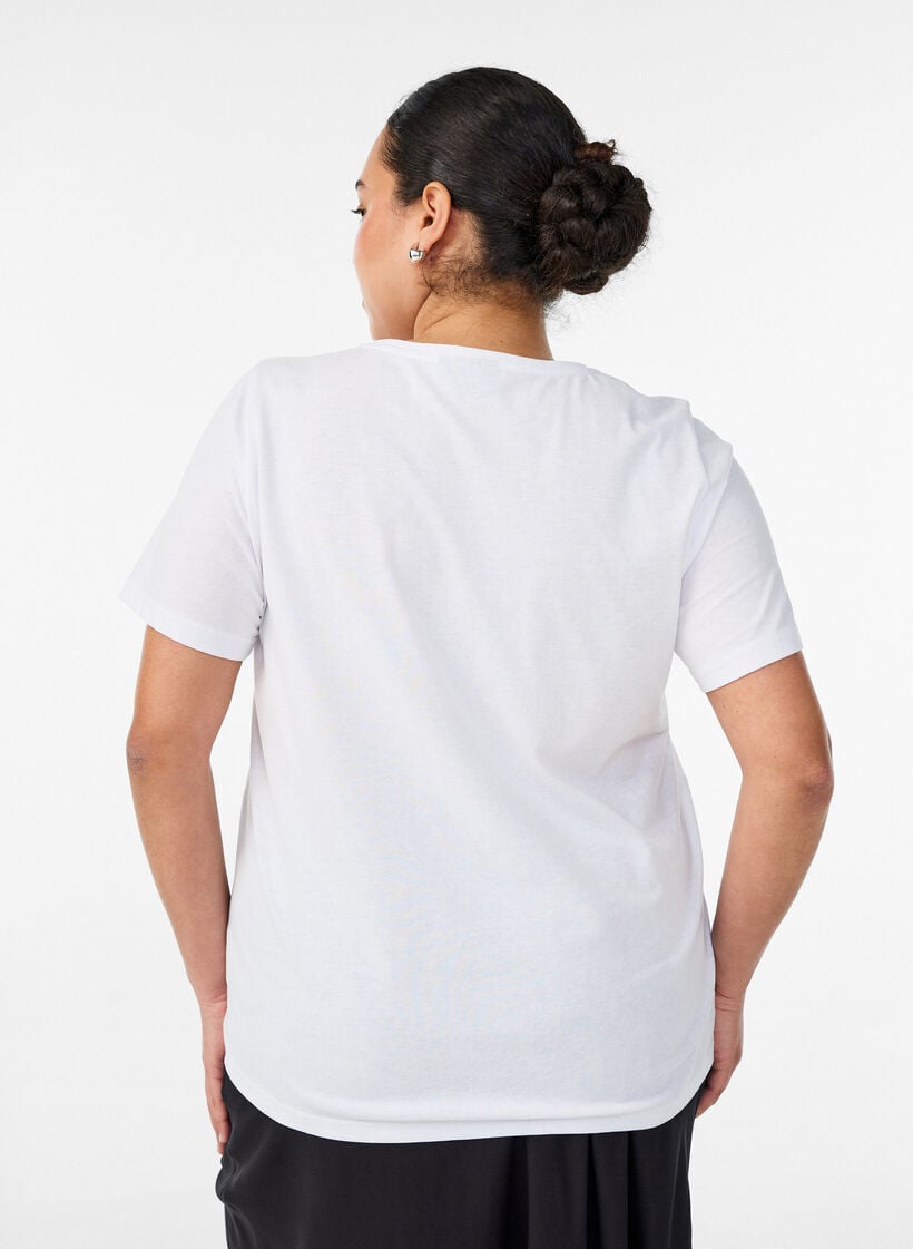 T-paita printill&auml;, Valkoinen, Model image number 2