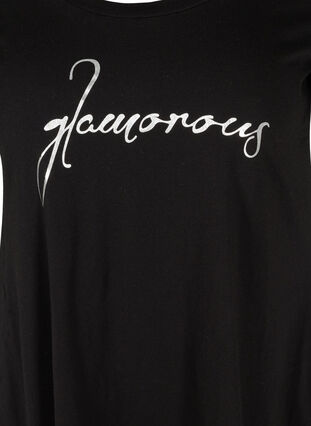 Lyhythihainen puuvillainen t-paita a-mallissa , Black GLAMOROUS, Packshot image number 2