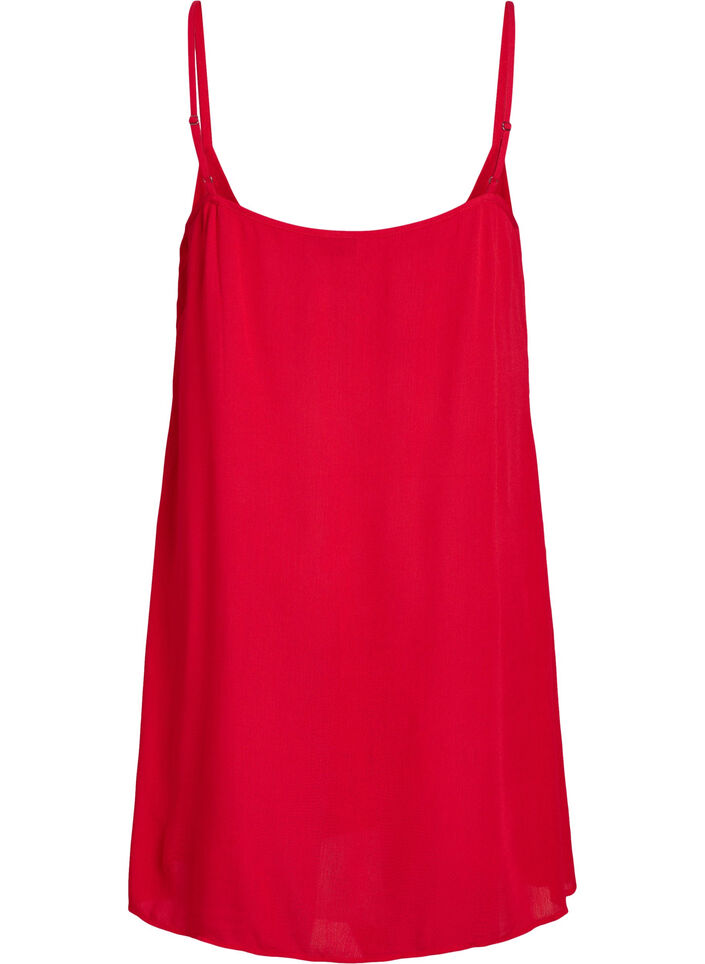 Yksivärinen olkainmekko viskoosista, Punainen, Packshot image number 1