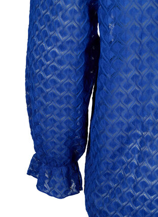 Pitkähihainen pusero, jossa on kuvioitu tekstuuri, Deep Ultramarine, Packshot image number 3