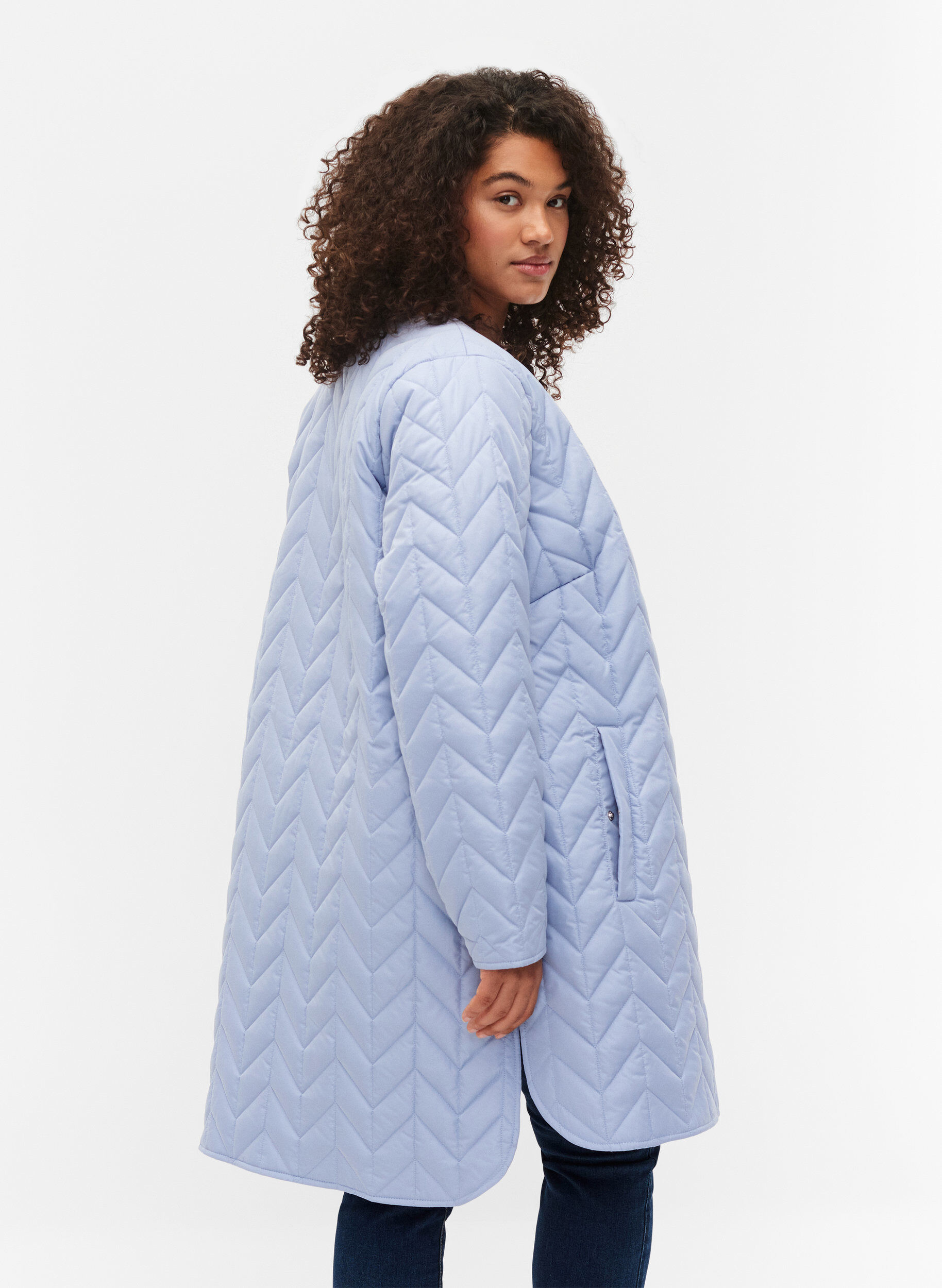 Zizzi Tikattu takki napeilla, Eventide, Model image number 1