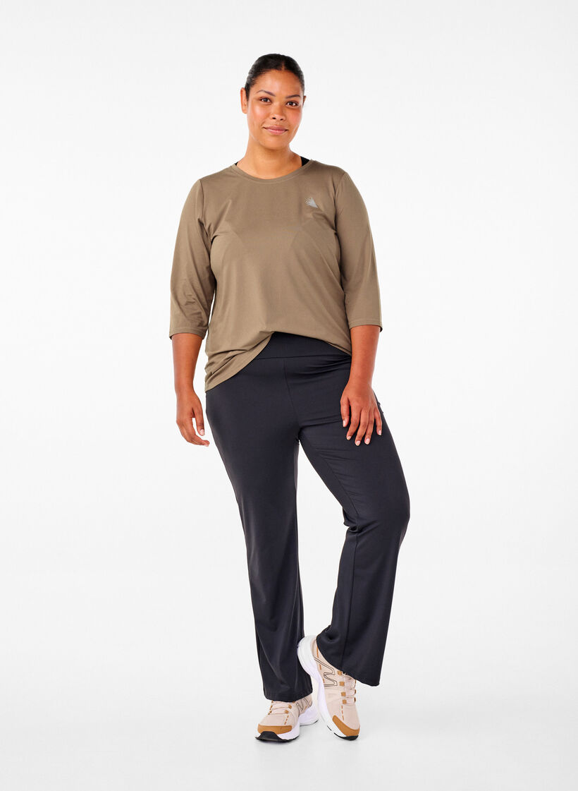 Treenipusero 3/4-hihoilla, Beige, Model image number 1