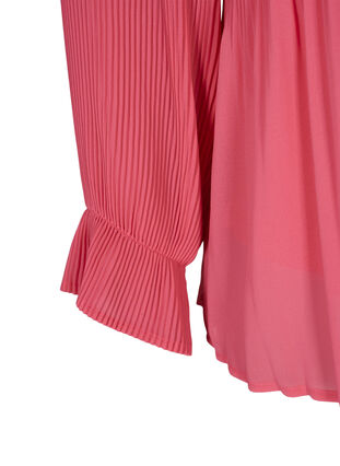 Pliseerattu pusero v-pääntiellä, Hot Pink, Packshot image number 3