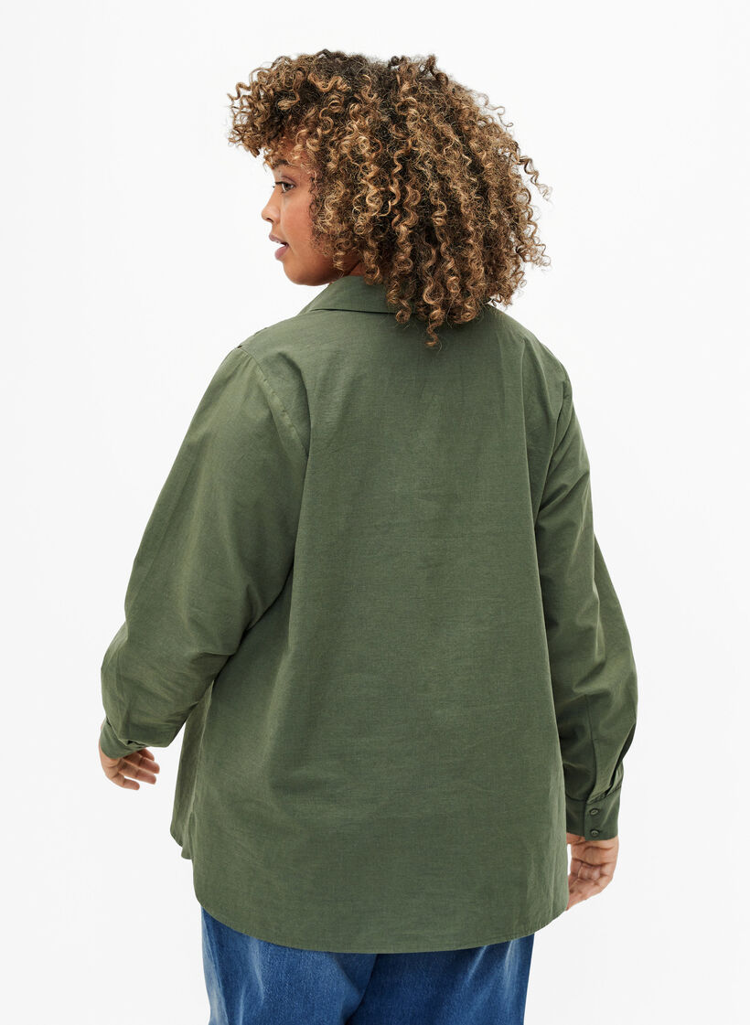 Puuvillapaita englantilaisella kirjailulla, Thyme, Model image number 1