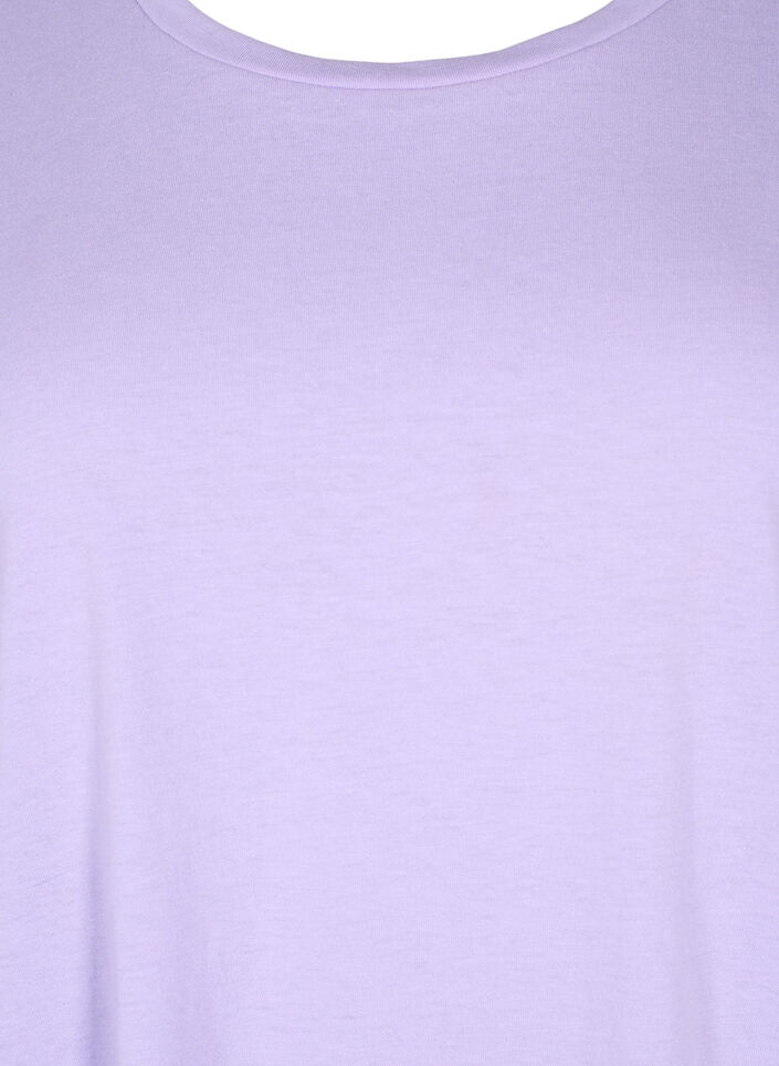 Lyhythihainen t-paita puuvillasekoitteesta, Violetti, Packshot image number 2