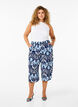 Culotte-housut viskoosia painatuksella, Blue Ethnic AOP, Model image number 3