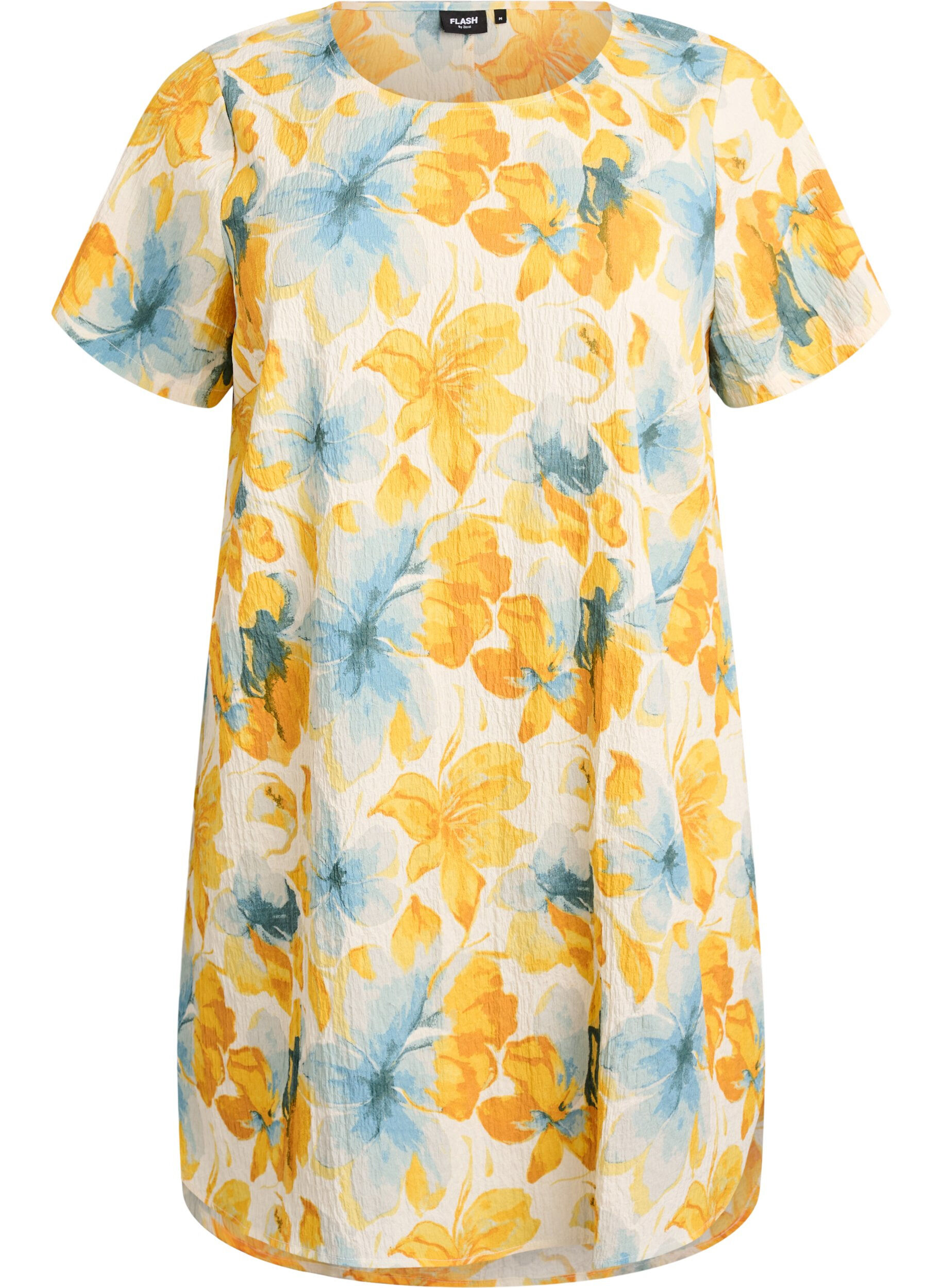 FLASH - Lyhyt mekko, jossa on ryppyinen pinta ja lyhyet hihat