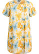 Lyhyt mekko, jossa on ryppyinen pinta ja lyhyet hihat, Keltainen, Packshot image number 0