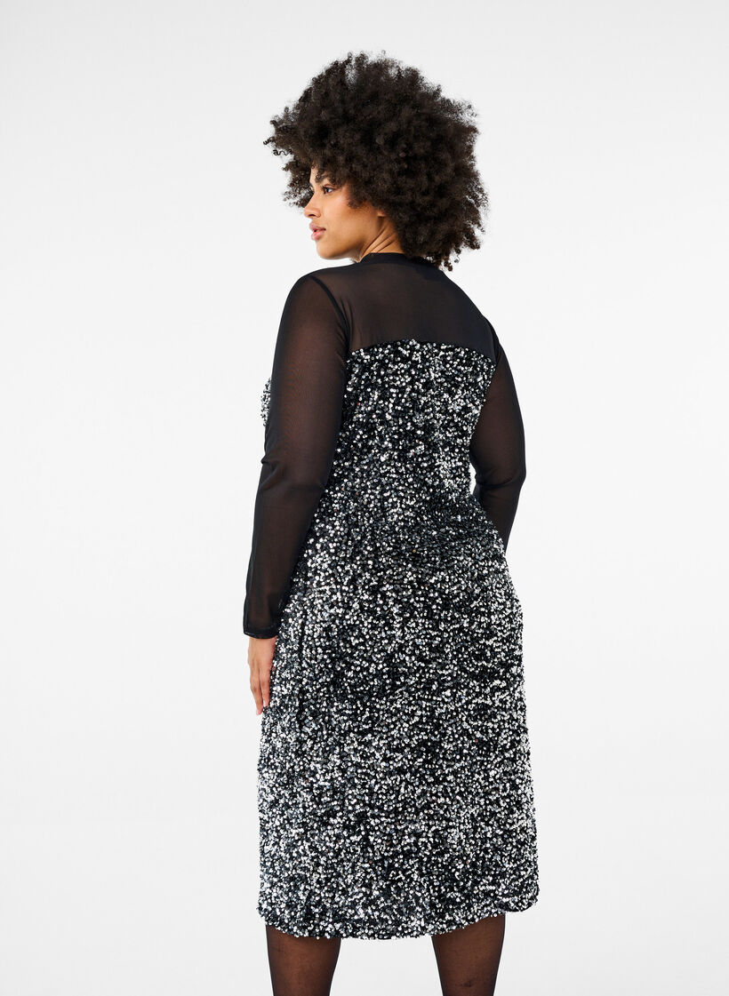 Glittermekko paljeteilla, Black w. Silver, Model image number 1
