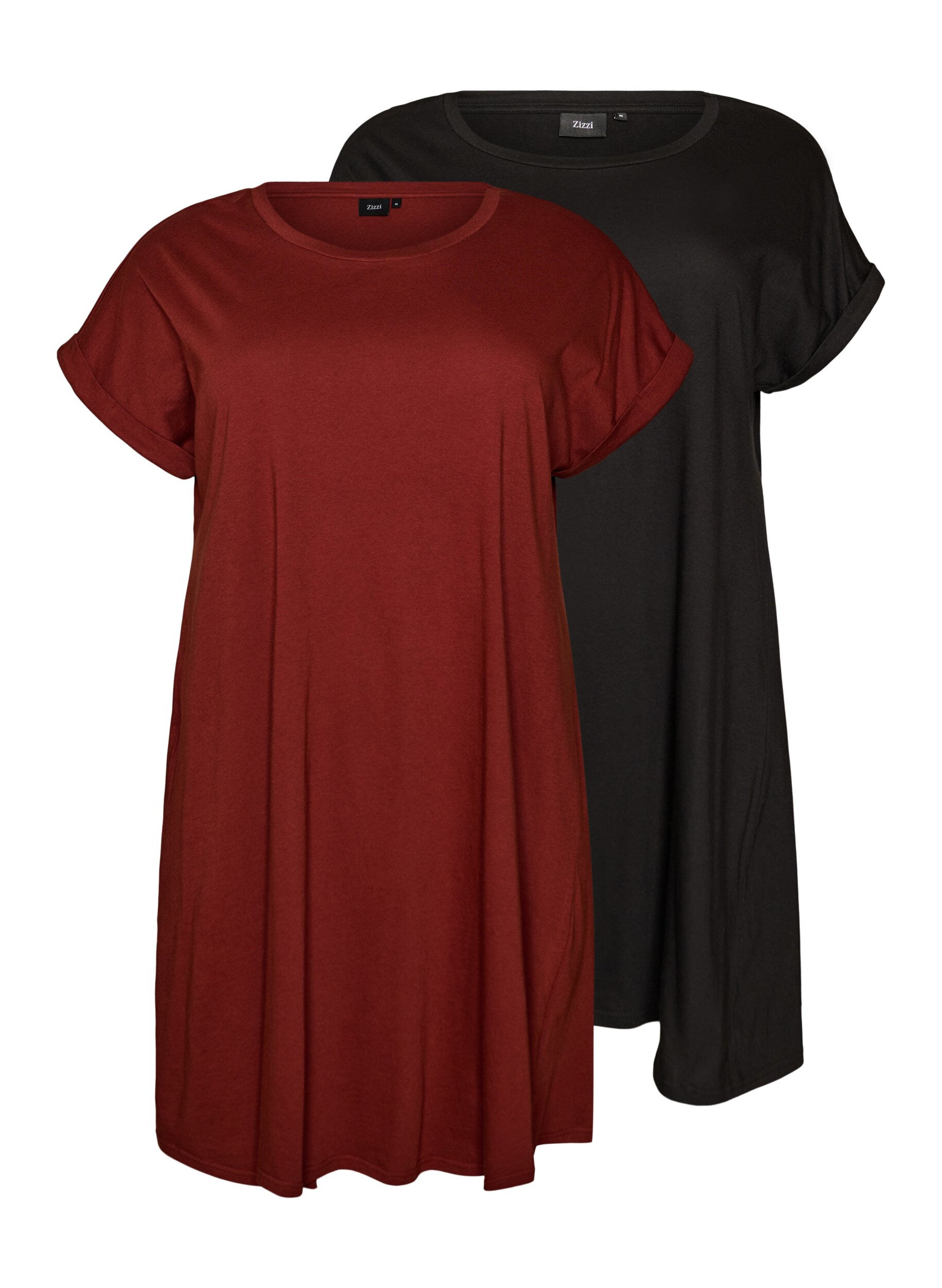 Zizzi 2-pack T-paitamekko lyhyill&auml; hihoilla, Oranssi, Packshot image number 0