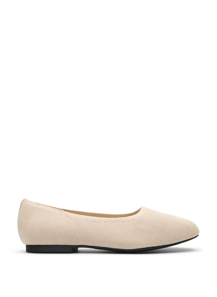 Ballerinat hienotekstuurisesta kankaasta, Beige, Packshot image number 0