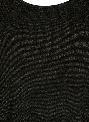 Lyhythihainen viskoosipusero, jossa on glitteriä, Black Shimmer, Packshot image number 2