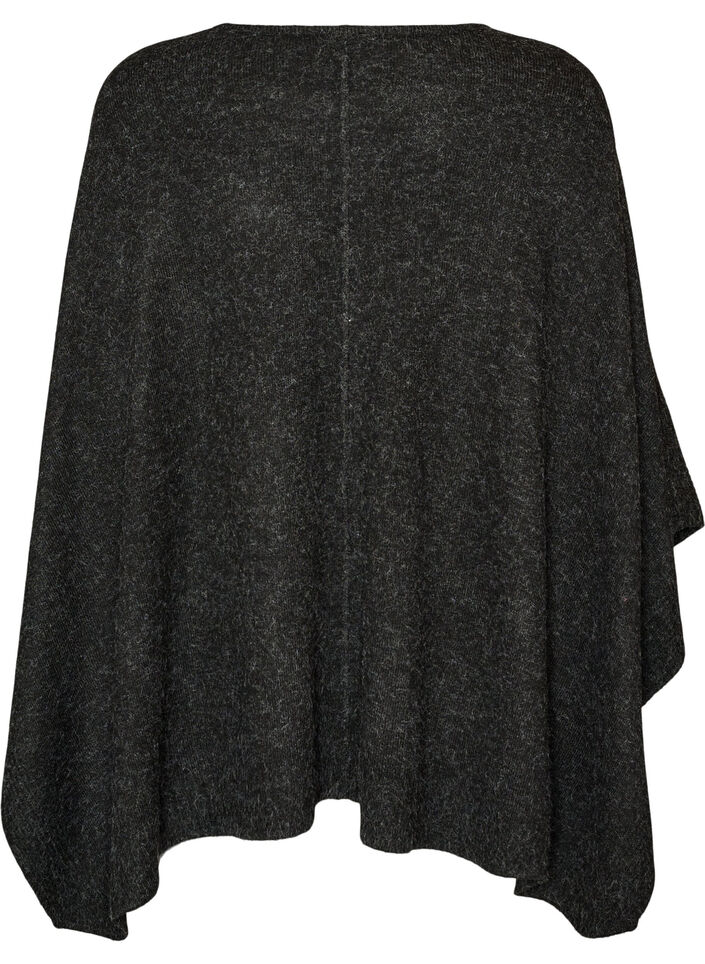 Py&ouml;re&auml;aukkoiset neulotut ponchot, Harmaa, Packshot image number 1