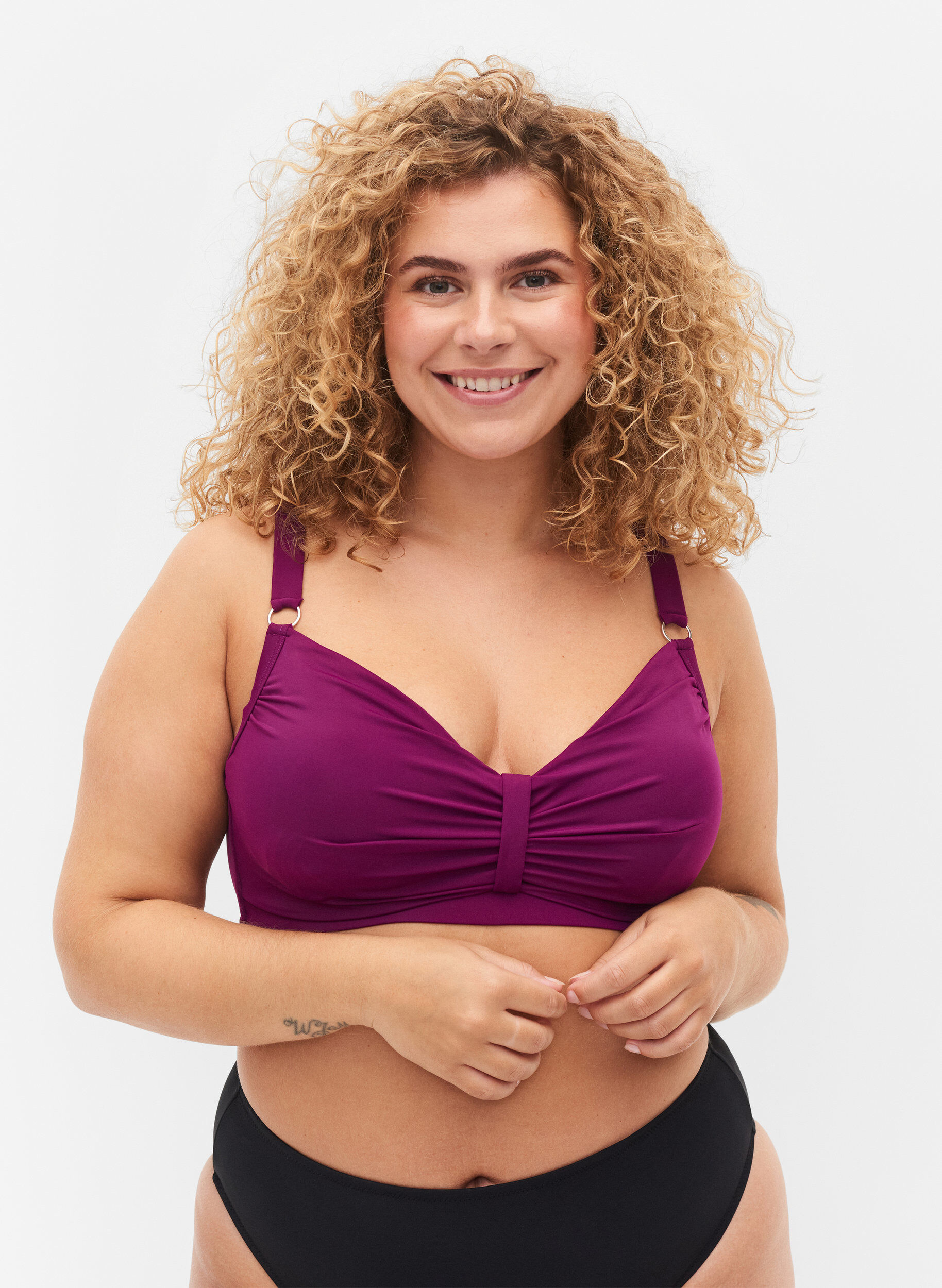Zizzi Bikiniyl&auml;osa kaarituella, Dark Purple, Model image number 0