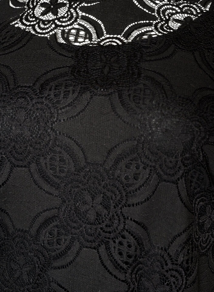 Pitsinen midimekko 1/2-hihoilla, Musta, Packshot image number 2