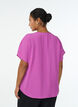 Pusero lyhyill&auml; hihoilla ja py&ouml;re&auml;ll&auml; p&auml;&auml;ntiell&auml;, Violetti, Model image number 2