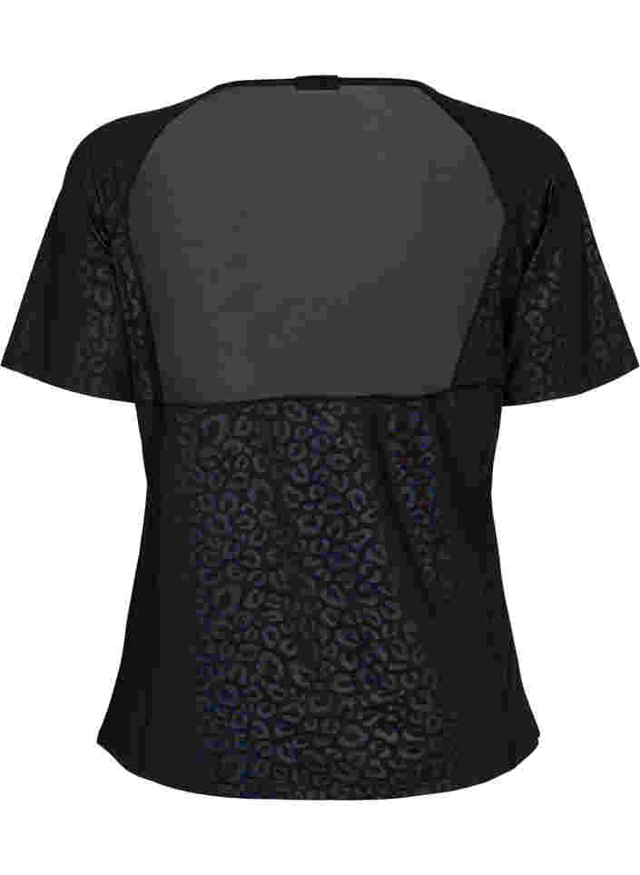 T-paita treeniin kuosilla ja mesh-kankaalla, Black, Packshot image number 1