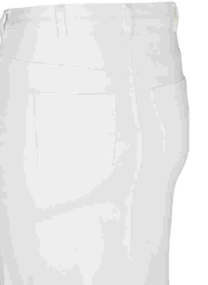 Midi-mittainen farkkuhame halkiolla, White, Packshot image number 3