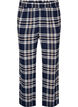 Ruudulliset puuvillaiset pyjamahousut, Sininen, Packshot image number 0