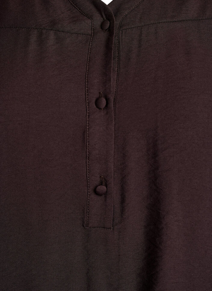 Viskoosipusero smock-yksityiskohdilla ja rypyill&auml;, Ruskea, Packshot image number 2