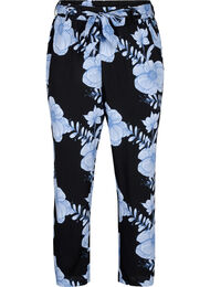 Korkeavyötäröiset viskoosihousut, Musta