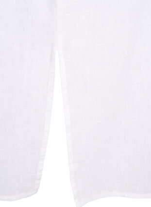 Pitkä paita puuvilla-pellavasekoitteesta, Bright White, Packshot image number 3