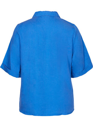 Lyhythihainen paita rintataskuilla, Dazzling Blue, Packshot image number 1