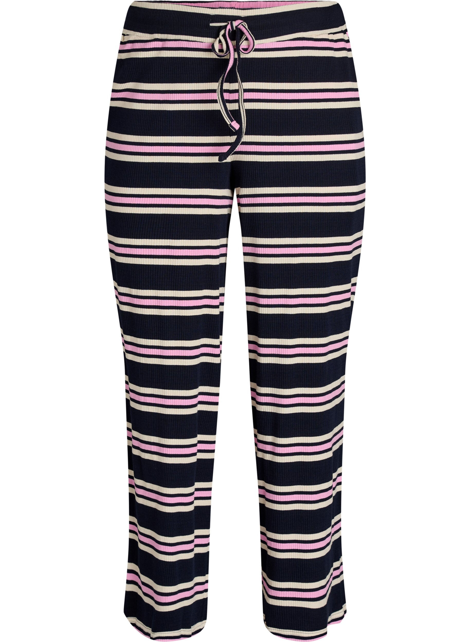 ZizziRaidalliset pyjamahousut leveill&auml; lahkeilla, Sininen, Packshot image number 0