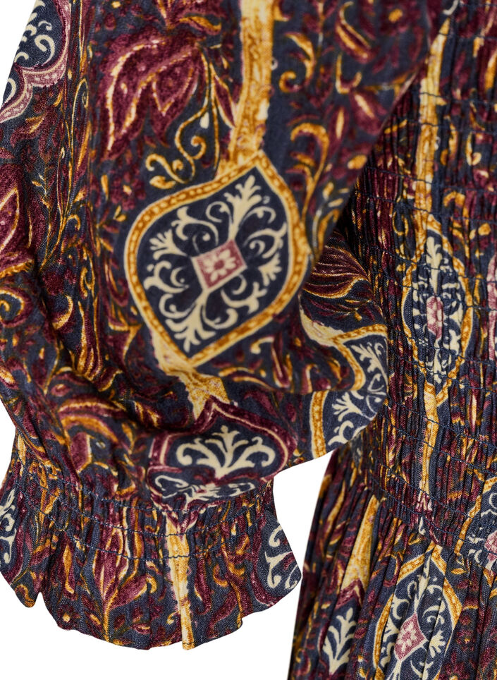 Kes&auml;mekko viskoosista paisley-kuosilla, Violetti, Packshot image number 3