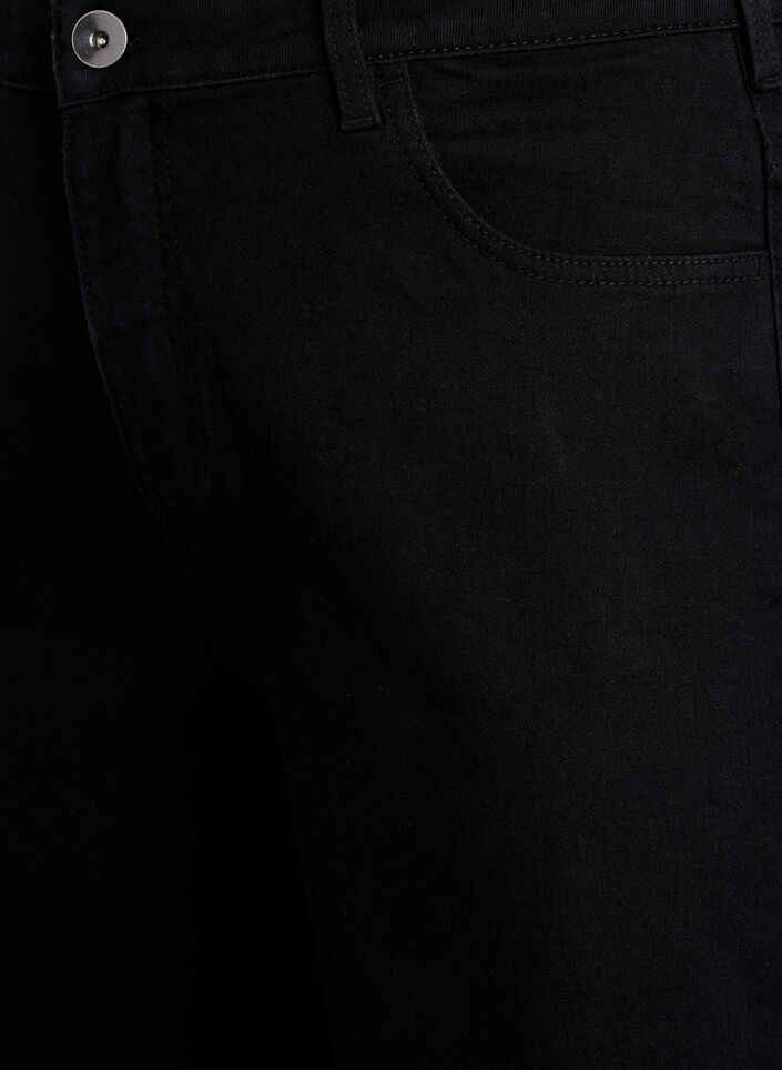 FLASH - Rento denimshortsit korkealla vy&ouml;t&auml;r&ouml;ll&auml;, Musta, Packshot image number 2