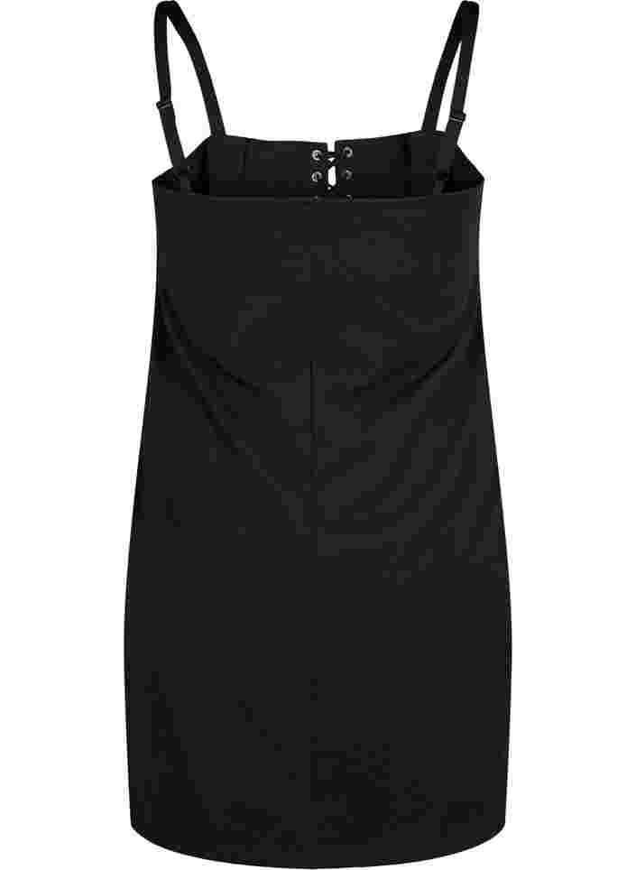 Vartaloamyötäilevä mekko kiristysnauhalla, Black, Packshot image number 1
