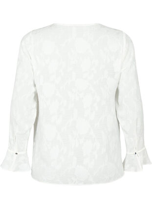 Pitkähihainen paita jacquard-kankaalla, Bright White, Packshot image number 1