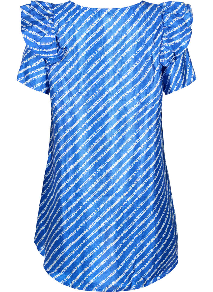 Raitainen tunika koristeellisilla röyhelöillä, S.T.W./White Stripes, Packshot image number 1