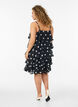 Kerrostettu mekko r&ouml;yhel&ouml;ill&auml; ja ohuilla olkaimilla, Musta, Model image number 2