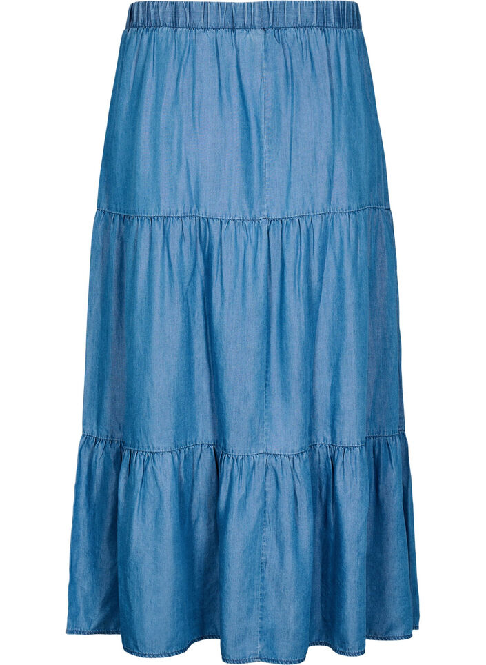 Denim-maxihame r&ouml;yhel&ouml;ill&auml;, Sininen, Packshot image number 1