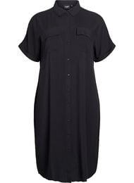 Lyhythihainen pitk&auml; paitamekko, Musta