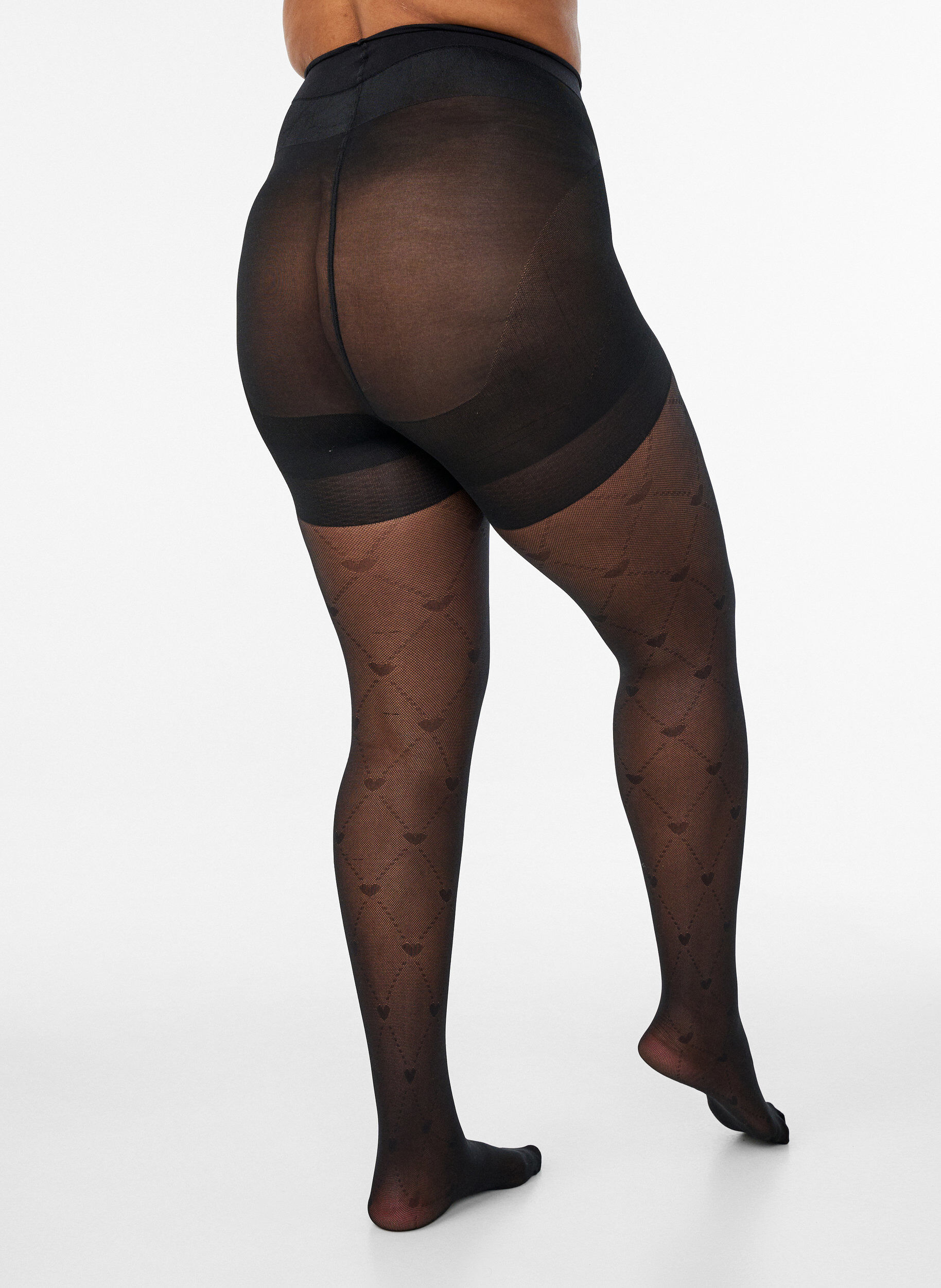 ZizziPush-up -sukkahousut 50 denieri&auml; syd&auml;nkuviolla, Musta, Model image number 1