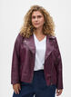 Keinonahkainen biker-takki, Tumma Bordeaux, Model image number 0