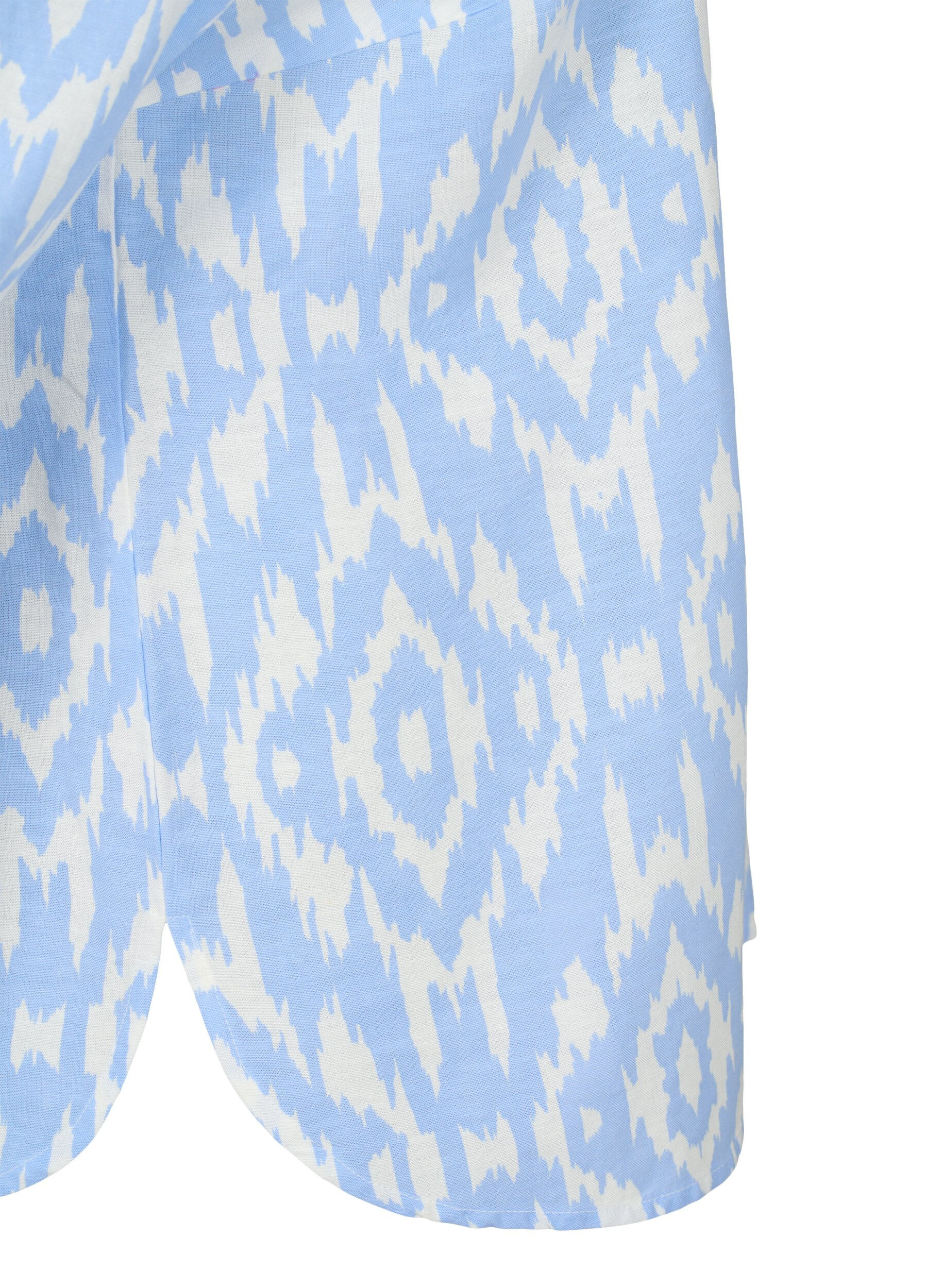 Zizzi Kuvioitu pellavapaita, Serenity AOP, Packshot image number 3