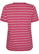 Raidallinen luomupuuvillainen T-paita, Punainen, Packshot image number 1