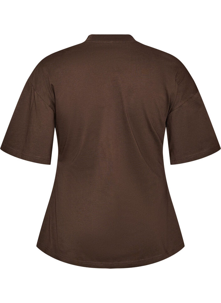 T-paita drapeeratulla yksityiskohdalla, Ruskea, Packshot image number 1