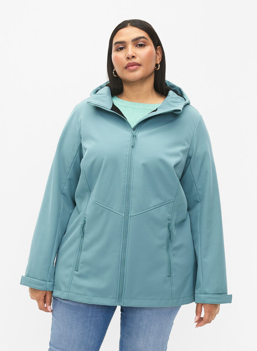 Lyhyt softshell-takki, jossa on taskut, Arctic, Model image number 0