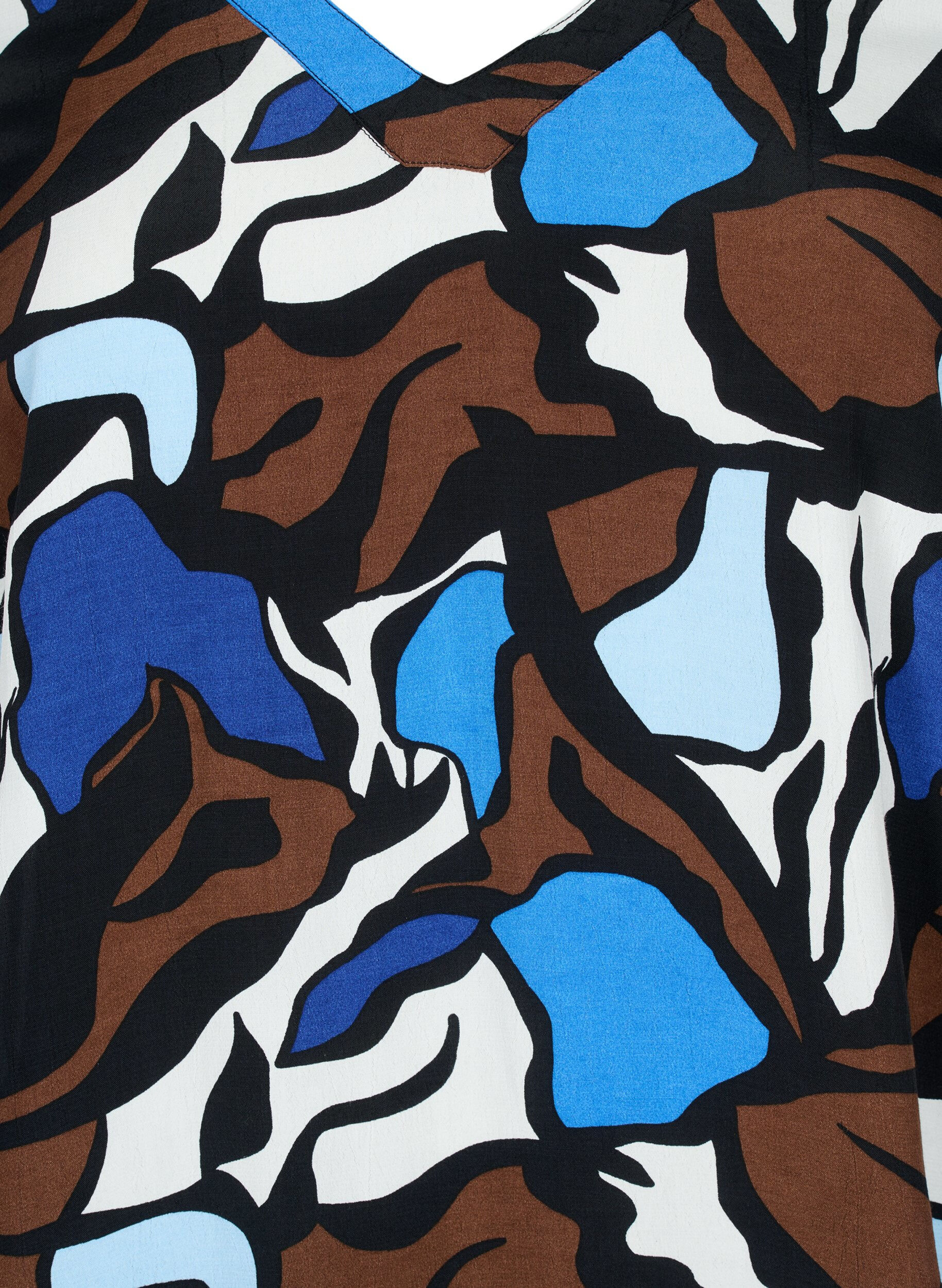 Zizzi Kuvioitu viskoosipusero rypytyksell&auml;, Zafia AOP, Packshot image number 2