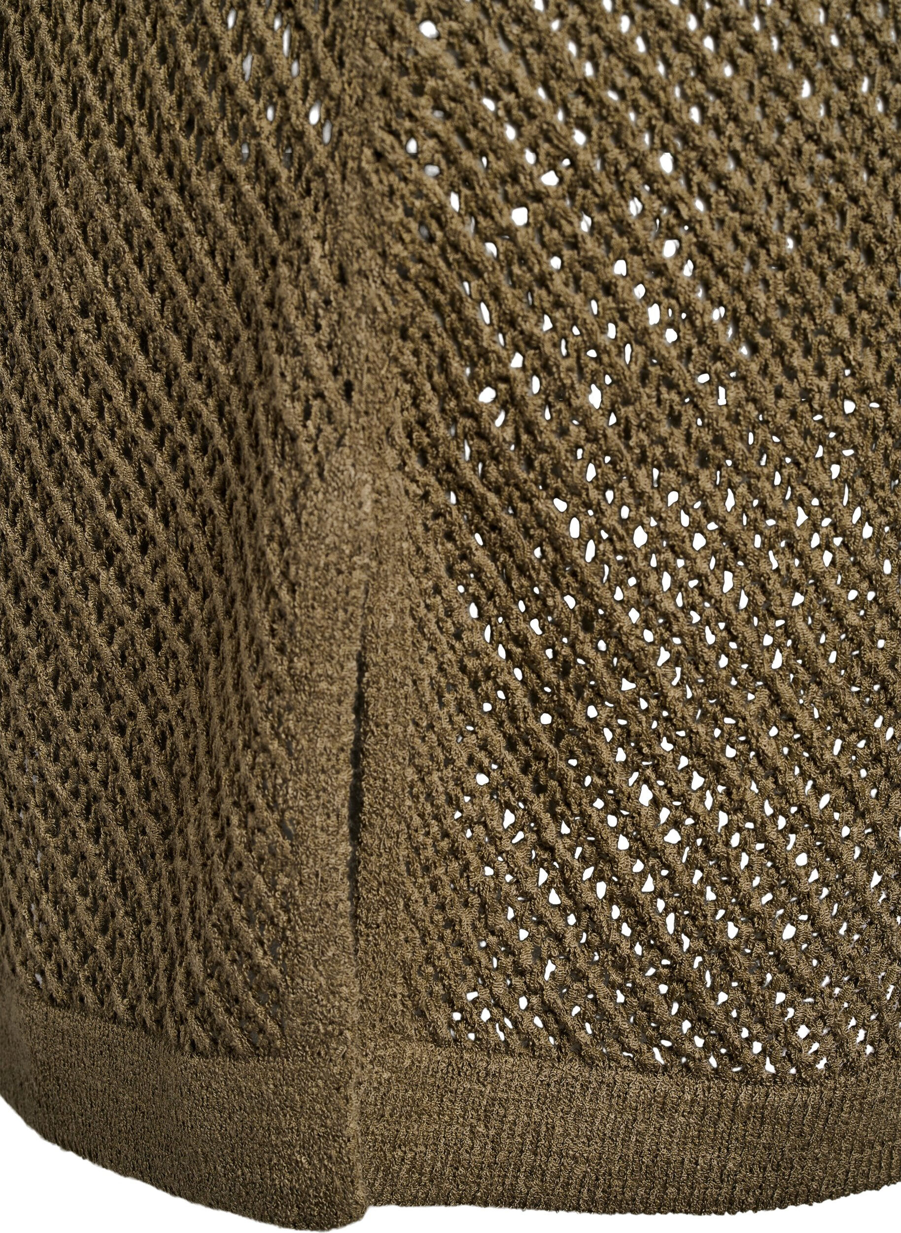 Zizzi FLASH - Lyhythihainen neulepusero v-aukolla, Vihre&auml;, Packshot image number 3