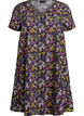Lyhyt a-linjainen mekko kukkakuviolla, Sininen, Packshot image number 0