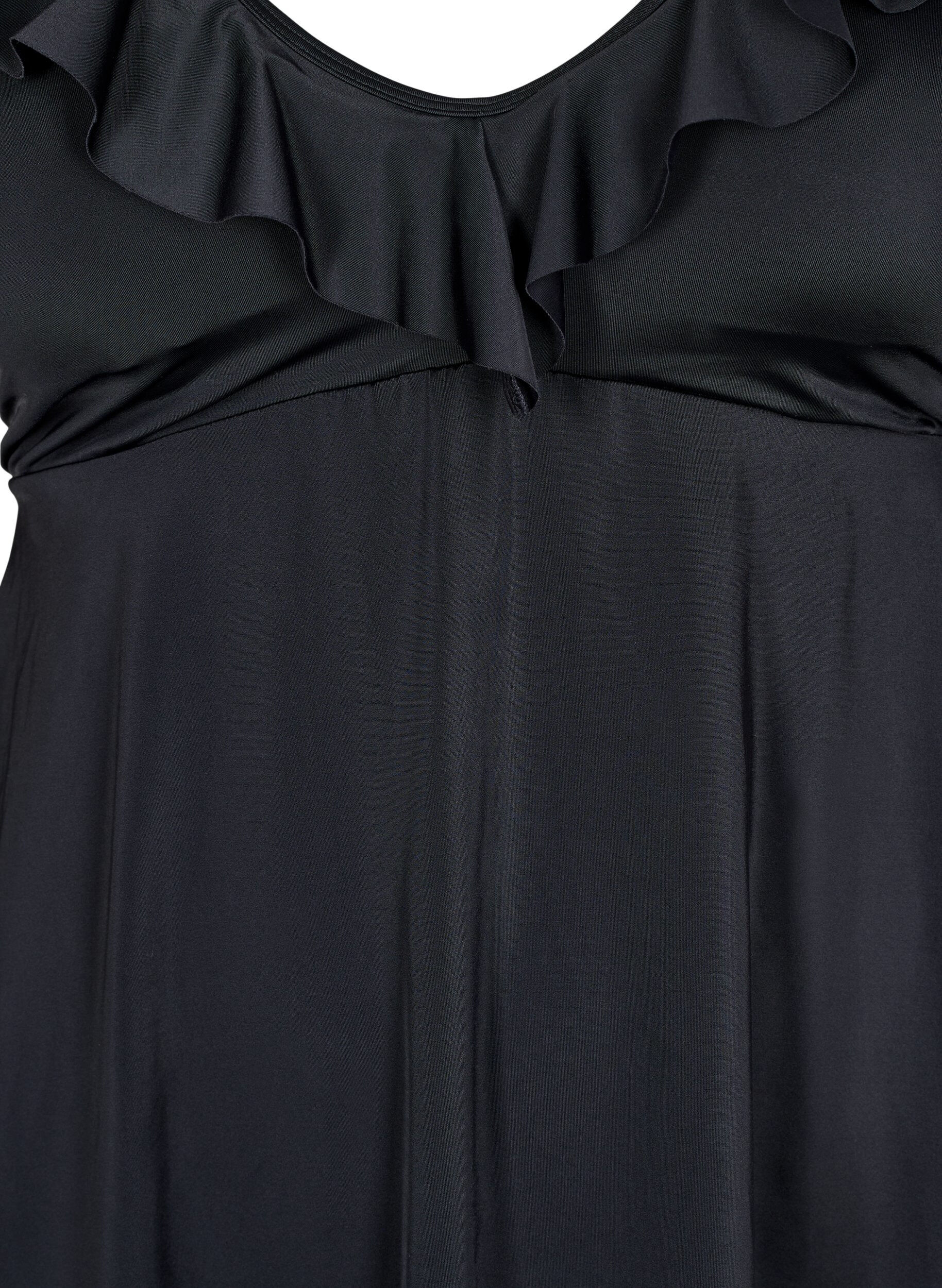 Zizzi Uimapuku r&ouml;yhel&ouml;ill&auml; ja irrotettavilla toppauksilla, Musta, Packshot image number 2