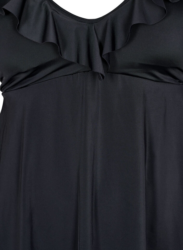 Uimapuku röyhelöillä ja irrotettavilla toppauksilla, Musta, Packshot image number 2