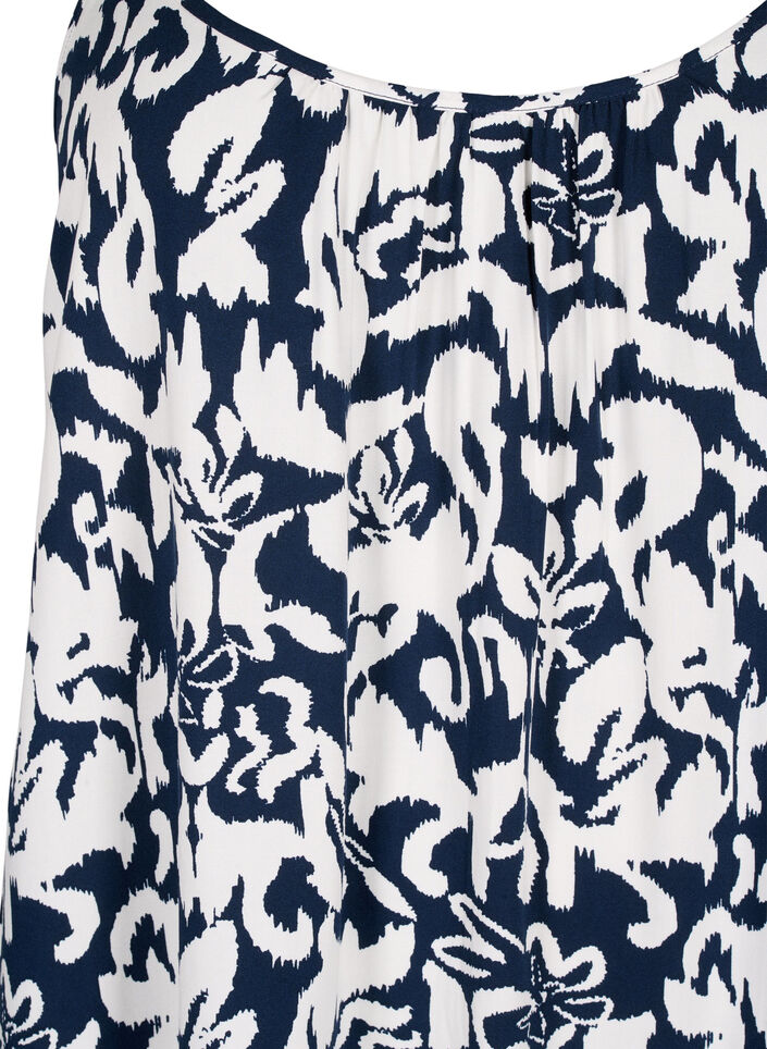 Viskoosinen olkainmekko printillä, Navy Bl. Ethnic AOP, Packshot image number 2
