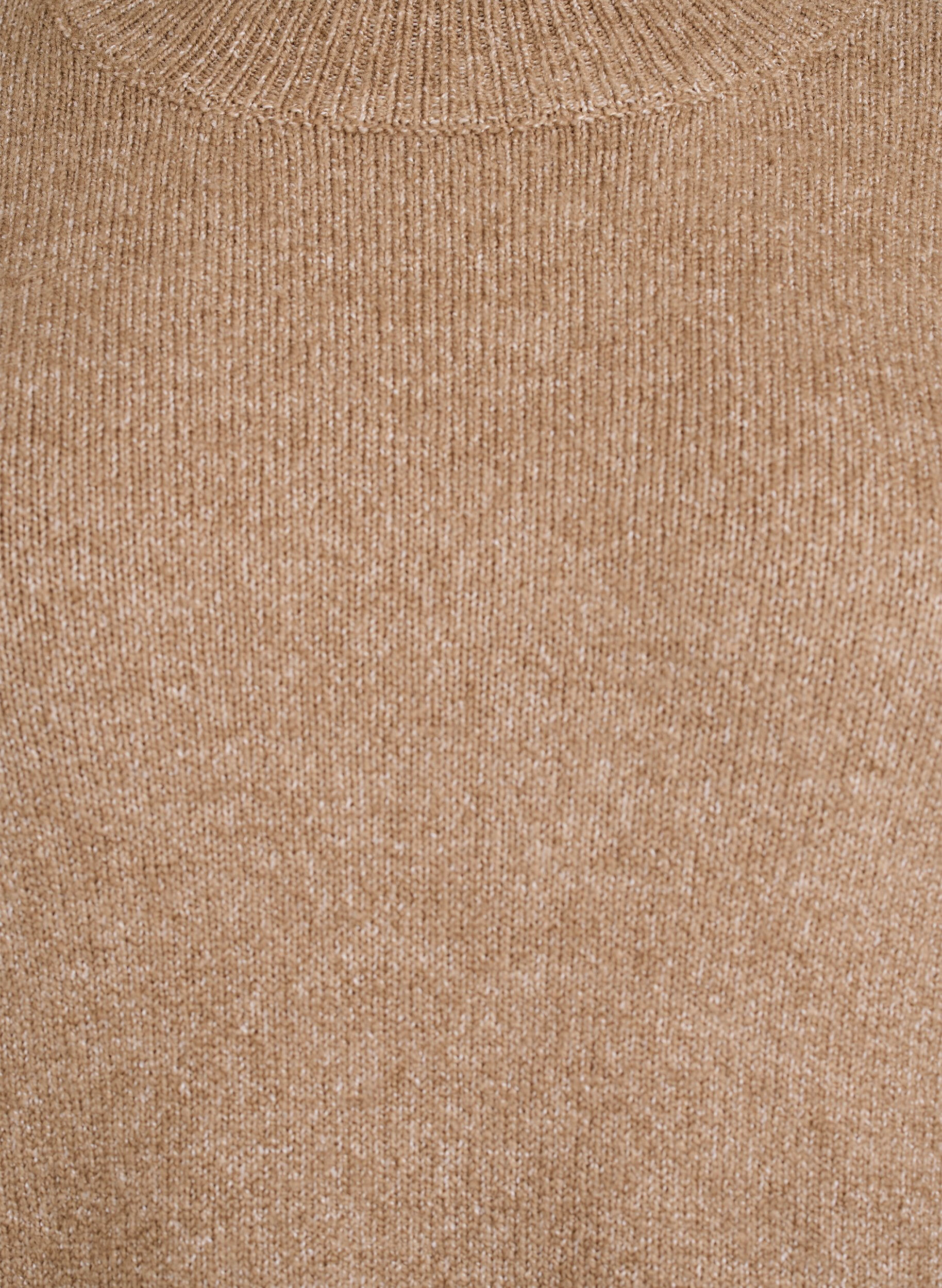 Zizzi Neulottu mekko, jossa kontrastitikkaukset, Ruskea, Packshot image number 2