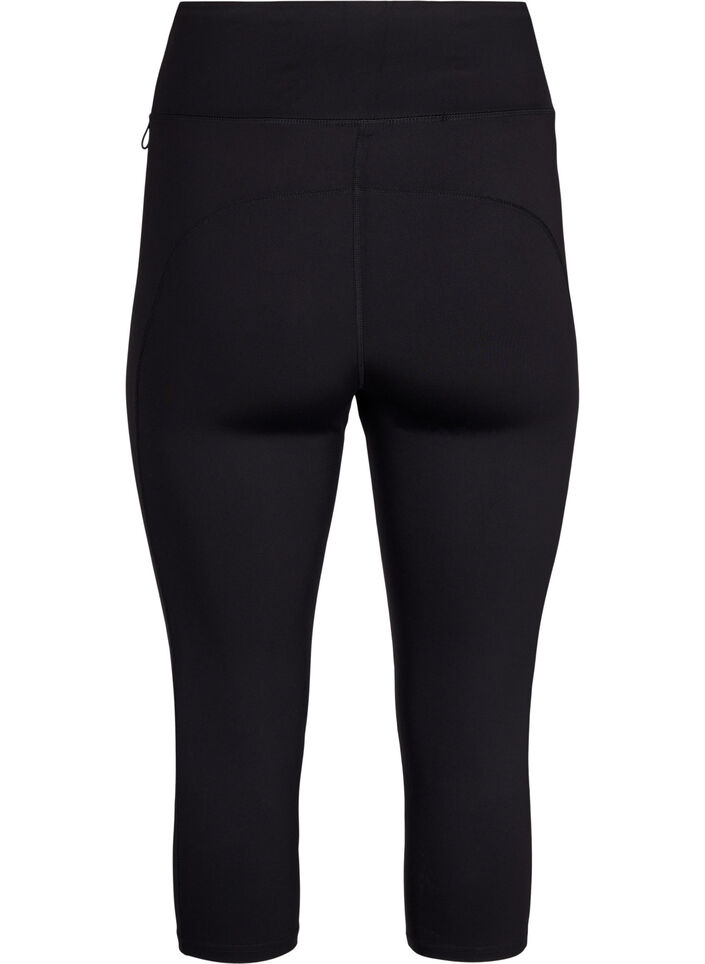 3/4-pituiset treenileggingsit taskuilla, Black, Packshot image number 1